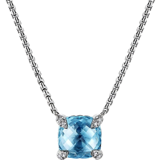 David Yurman Châtelaine Pendant Necklace - Silver/Hampton Blue Topaz/Diamonds