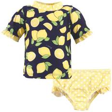 Hudson Swimwear Children's Clothing Hudson Baby Swim Rashguard Set - Navy Lemons (10325096)