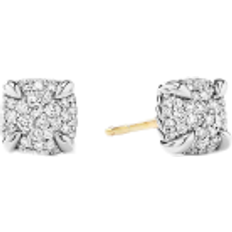David Yurman Petite Chatelaine Stud Earrings - Silver/Gold/Diamonds