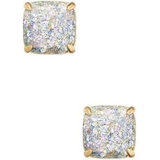 Titanium Earrings Kate Spade Small Square Studs - Gold/Opal Glitter
