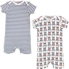 Hudson Baby Cotton Rompers 2-pack - French Dog (10116924)