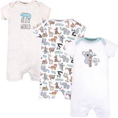 Hudson Baby Cotton Rompers 3-pack - Zoo Animals (10116565)