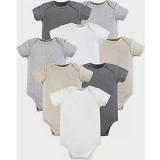 Hudson Short Sleeve Bodysuits 8-pack - Grey