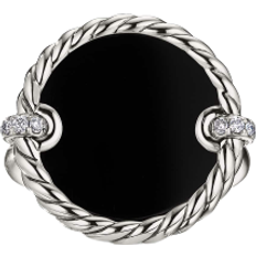 David Yurman Elements Ring - Silver/Onyx/Diamonds