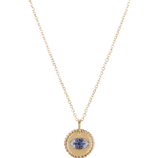 David Yurman Evil Eye Charm Necklace - Gold/Sapphire/Diamonds