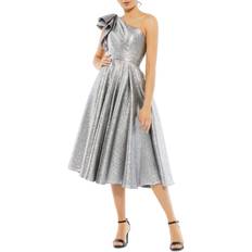 Mac Duggal Midi Dresses Mac Duggal One-Shoulder A-Line Midi Dress - Silver