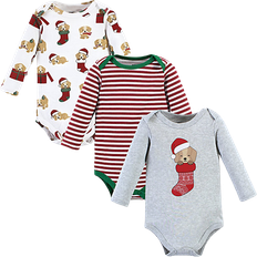 Hudson Bodysuits Children's Clothing Hudson Cotton Long-Sleeve Bodysuits 3-pack - Christmas Dog (10114237)