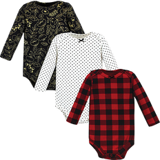 Polka Dots Bodysuits Children's Clothing Hudson Cotton Long-Sleeve Bodysuits 3-pack - Buffalo Plaid Gold (10118878)