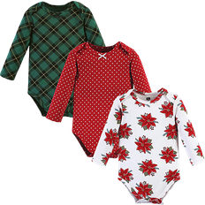 Polka Dots Bodysuits Children's Clothing Hudson Cotton Long-Sleeve Bodysuits 3-pack - Poinsettia (11115447)