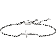 David Yurman Pave Cross Bracelet - Silver/Diamonds