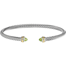 David Yurman Cable Classic Bracelet - Gold/Silver/Peridot