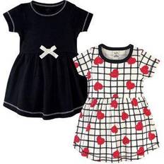 Touched By Nature Girl's Hearts Organic Dress 2-pack - Black