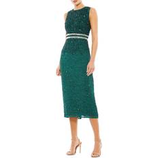 Mac Duggal Midi Dresses Mac Duggal Vertical Sequin Midi Sheath Dress - Deep Emerald