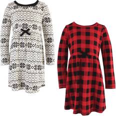 Touched By Nature Long Sleeve Organic Cotton Dress 2-pack - Buffalo Plaid (10167815)