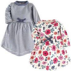 Touched By Nature Girl's Long-Sleeve Floral Stripe Dresses 2-pack - Garden Floral