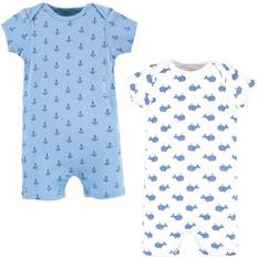 Hudson Playsuits Children's Clothing Hudson Baby Rompers 2-Pack - Blue Whale (10116906)