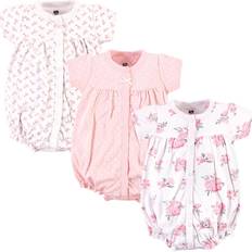 Hudson Baby Cotton Rompers 3-pack - Pink Floral (10152742)