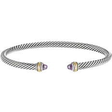 David Yurman Cable Classic Bracelet - Silver/Gold/Amethyst