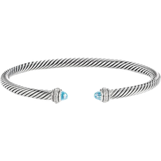 David Yurman Cable Classics Bracelet - Silver/Diamonds/Blue Topaz