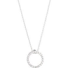 White Gold - Women Necklaces Roberto Coin Circle Pendant - White Gold/Diamonds