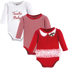 Little Treasures Cotton Bodysuits 3-pack - Santa Baby (11171621)