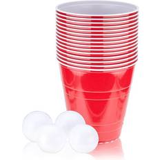 Drinking Games True XL Beer Pong Set with Jumbo Party Cups, Includes 20-Cups and 4 XL Pong Balls
