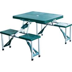 OutSunny Outdoor Portable Folding Green Camping Picnic Table w/ Seats