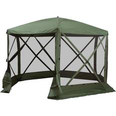 Camping OutSunny 12' x 12' 6-Sided Hexagon Tent Green N/A