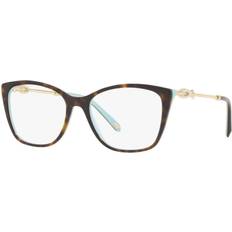 Blue Glasses Tiffany & Co. TF2160B 8134 Eyeglass HAVANA/BLUE w/ Clear Demo 54mm
