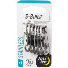 Nite Ize S-Biner Stainless Steel Dual Carabiner #1 Stainless (6-Pack) Silver