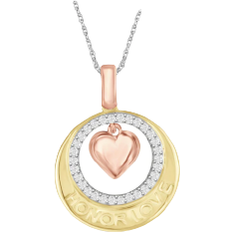 JewelonFire Heart In Circle Pendant - Gold/Silver/Rose Gold/Transparent
