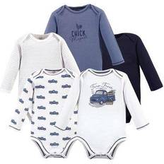 Touched By Nature Baby Boy's Truck Long-Sleeve Bodysuits 5-pack - White