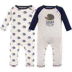 Touched By Nature Baby Hedgehog Coveralls 2-pack - White/Navy