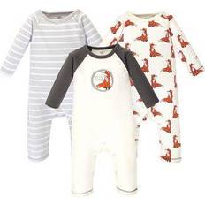 Touched By Nature Baby Boho Fox Coveralls 3-pack - Orange/White