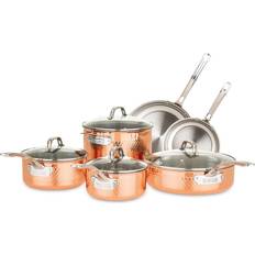 Coppers Cookware Viking Copper Clad Cookware Set with lid 10 Parts