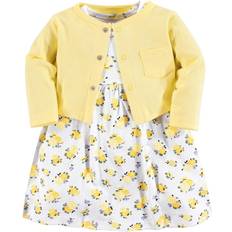 Luvable Friends Dress and Cardigan Set - Yellow Floral (10137163)