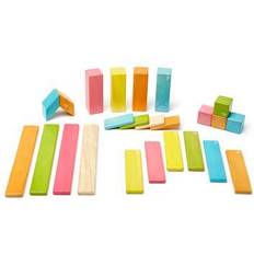 Tegu Magnetic Wooden Blocks, 24-Piece Set, Tints Assorted
