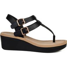Rubber Heeled Sandals Journee Collection Bianca - Black