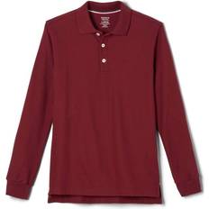 French Toast Toddler Boy's Long Sleeve Pique Polo - Burgundy