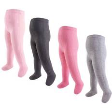 Hudson Underwear Children's Clothing Hudson Baby Cable Knit Tights 4-pack - Pink & Charcoal (10754091)
