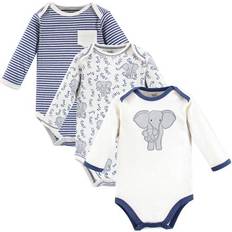 Touched By Nature Organic Cotton Long Sleeve Bodysuits 3-pack - Elephant (10166738)