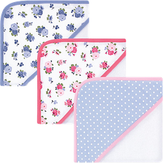 Luvable Friends Cotton Terry Hooded Towels Floral 3-pack