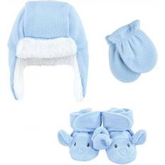 Hudson Accessories Children's Clothing Hudson Trapper Hat, Mitten and Bootie Set - Blue Elephant (10159393)