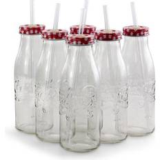 Gibson Home Classic Glass Jar with Straw 44.3cl 6pcs