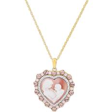 Macy's Cameo Heart Pendant Necklace - Gold/Silver/Rose Gold/White/Transparent