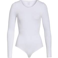 Yummie Long Sleeve Shaping Thong Bodysuit - White