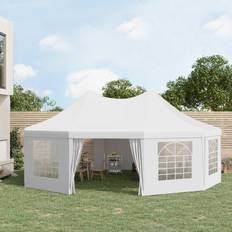 Pavilions OutSunny Large 10-wall Event Wedding Gazebo Canopy Tent White Over 50 lbs