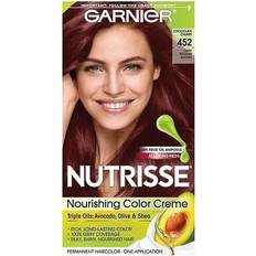 Reddish brown hair dye Garnier Nutrisse Permanent Nourishing Hair Color Creme, 452 Dark Reddish Brown CVS