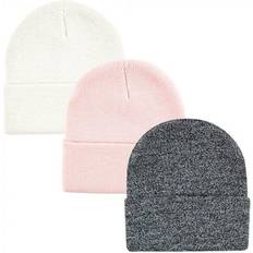 Hudson Baby Knit Cuffed Beanie 3-Pack - Pink White (10115127)