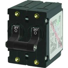 Electrical Components Blue Sea AC Circuit Breaker A-Series Toggle Switch, Double Pole, 32A, Black